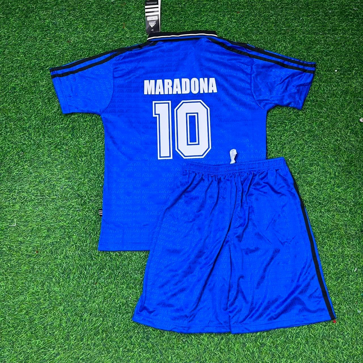Ensemble maillot de football rétro bleu enfant Argentine de Diego Maradona, Coupe du monde 1994