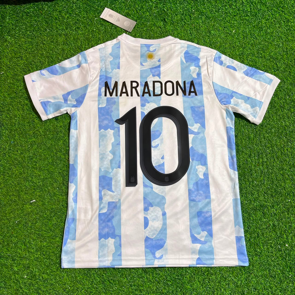 Diego Armando Maradona 10 - Argentina Retro Kit Jersey Trikot Maillot Soccer Shirt