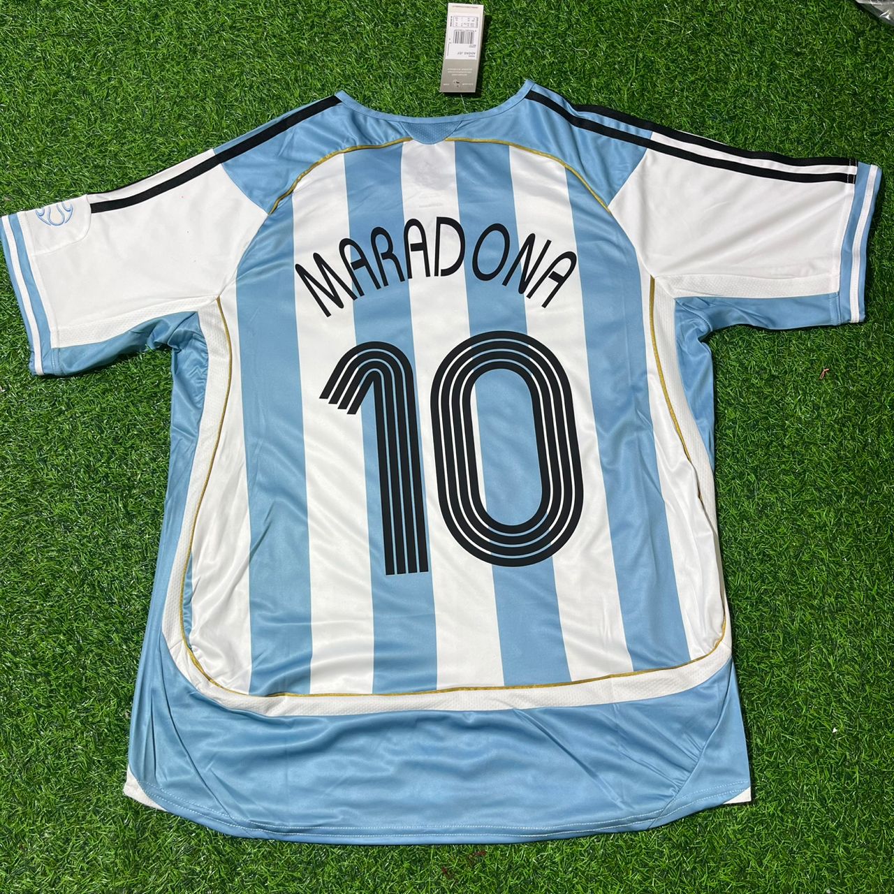 Diego Armando Maradona Argentina Retro Soccer Jersey Maillot Trikot