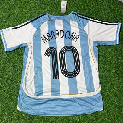 Diego Armando Maradona Argentina Retro Soccer Jersey Maillot Trikot