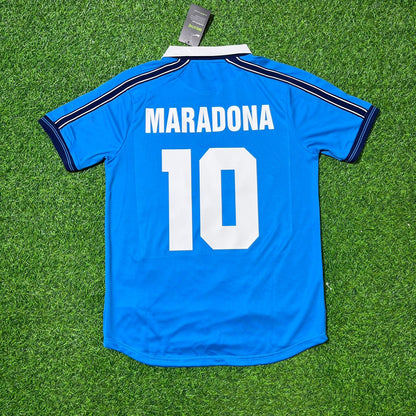 Diego Armando Maradona Napoli Retro Blue Football Jersey Kit