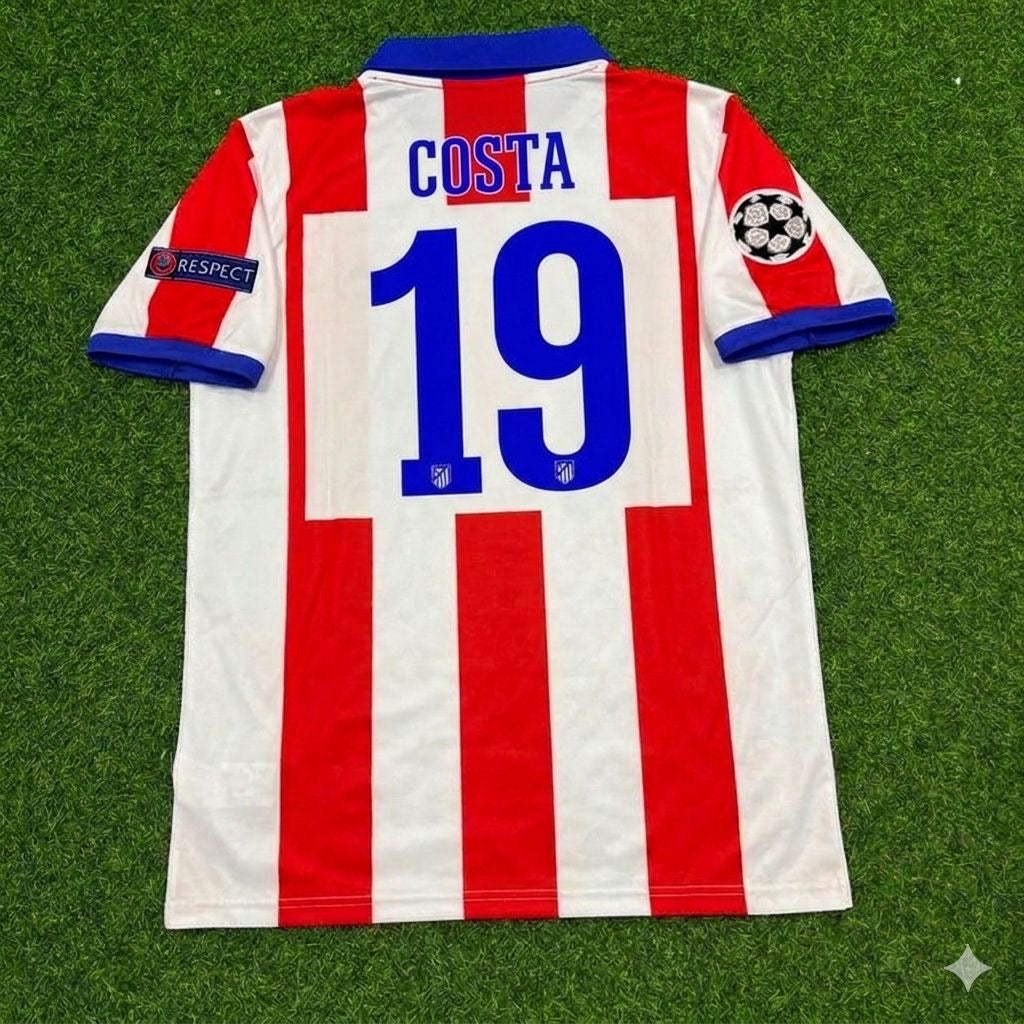 Maillot de football rétro Diego Costa 19 - Atlético Madrid Finale de la Ligue des champions 2014