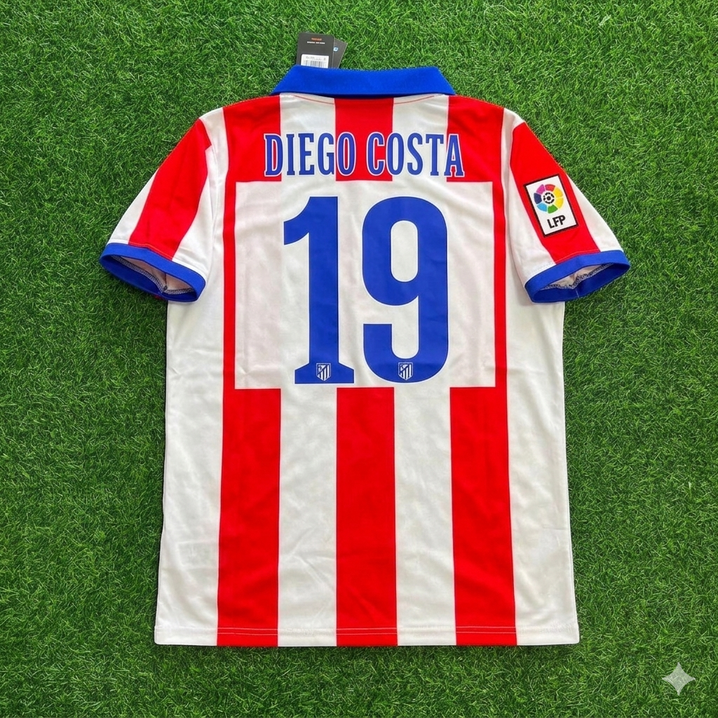 Diego Costa 19 Atlético Madrid Equipación Local 2014/15 Retro Camiseta de Fútbol