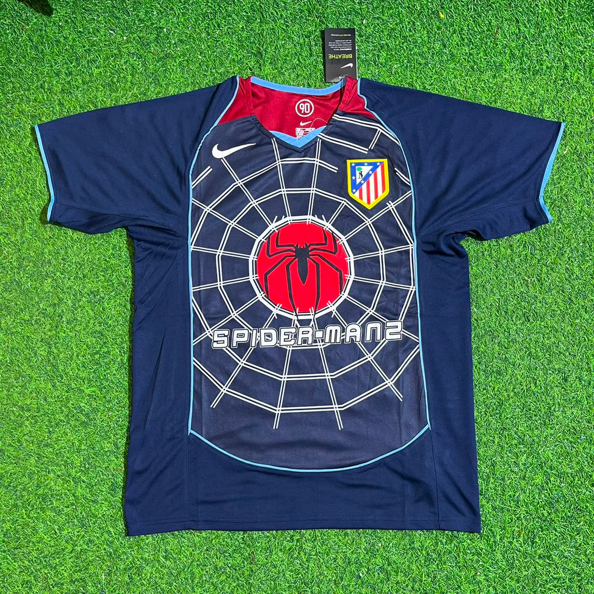 Diego Forlán #7 Atletico Madrid Black SpiderMan Retro Football Jersey
