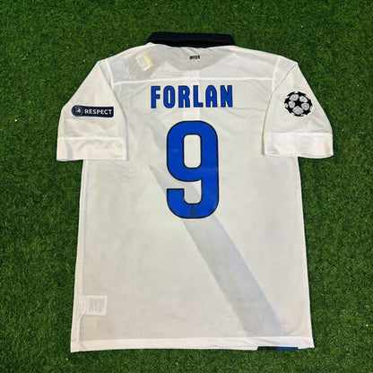 Diego Forlan #9 Inter 2011/2012 Auswärtstrikot Weiß Soccer Shirt