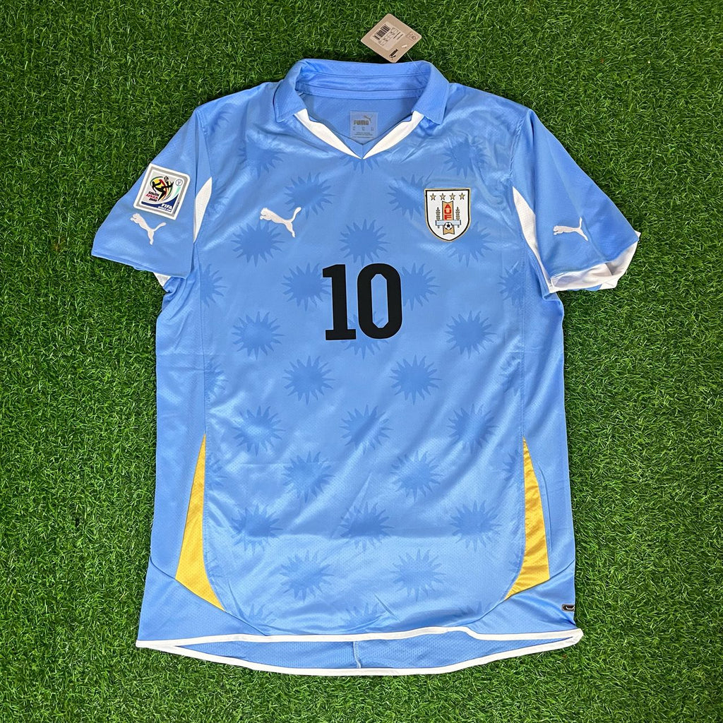 Diego Forlán Uruguay 2010 South Africa World Cup Blue Retro Jersey