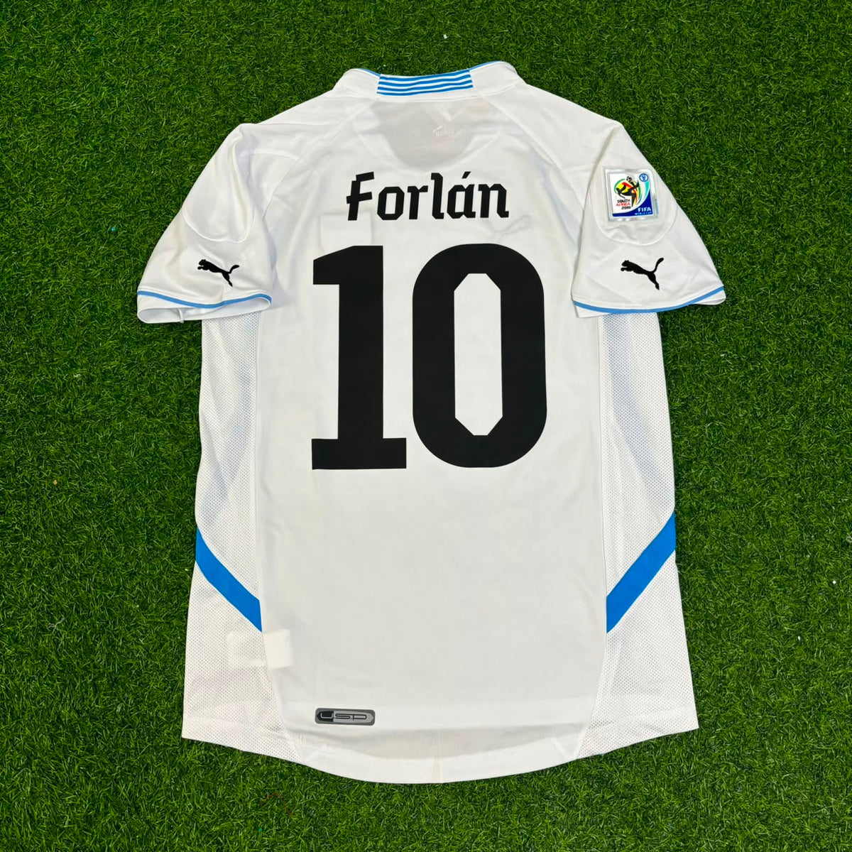 Diego Forlán Uruguay WM 2010 Weißes Retro-Fußballtrikot