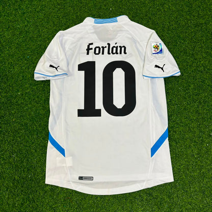 Diego Forlán Uruguay WM 2010 Weißes Retro-Fußballtrikot