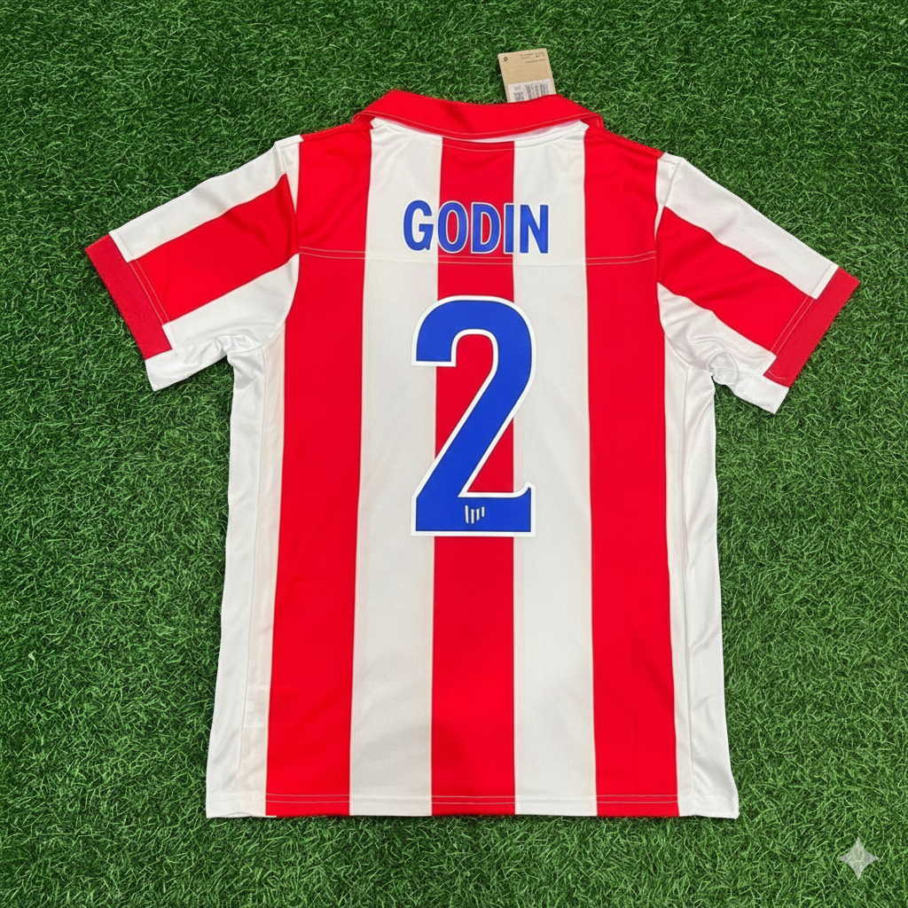 Diego Godin Atletico de Madrid Retro Soccer Kit Jersey Trikot Maglia Shirt