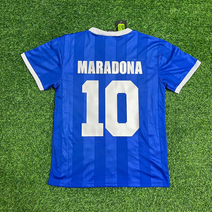 Diego Maradona Argentinien 1986 WM-Finale Blaues Retro-Fußballtrikot-Set