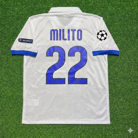Diego Milito Inter 2009/2010 White Retro Football Jersey