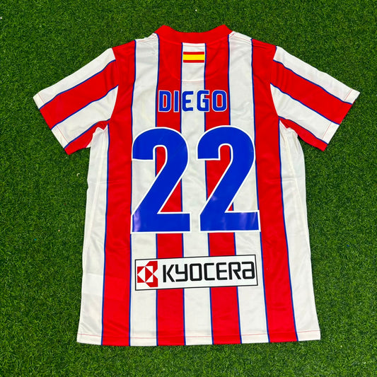 Conjunto de camiseta de fútbol retro del Atlético de Madrid 2011 de Diego Ribas