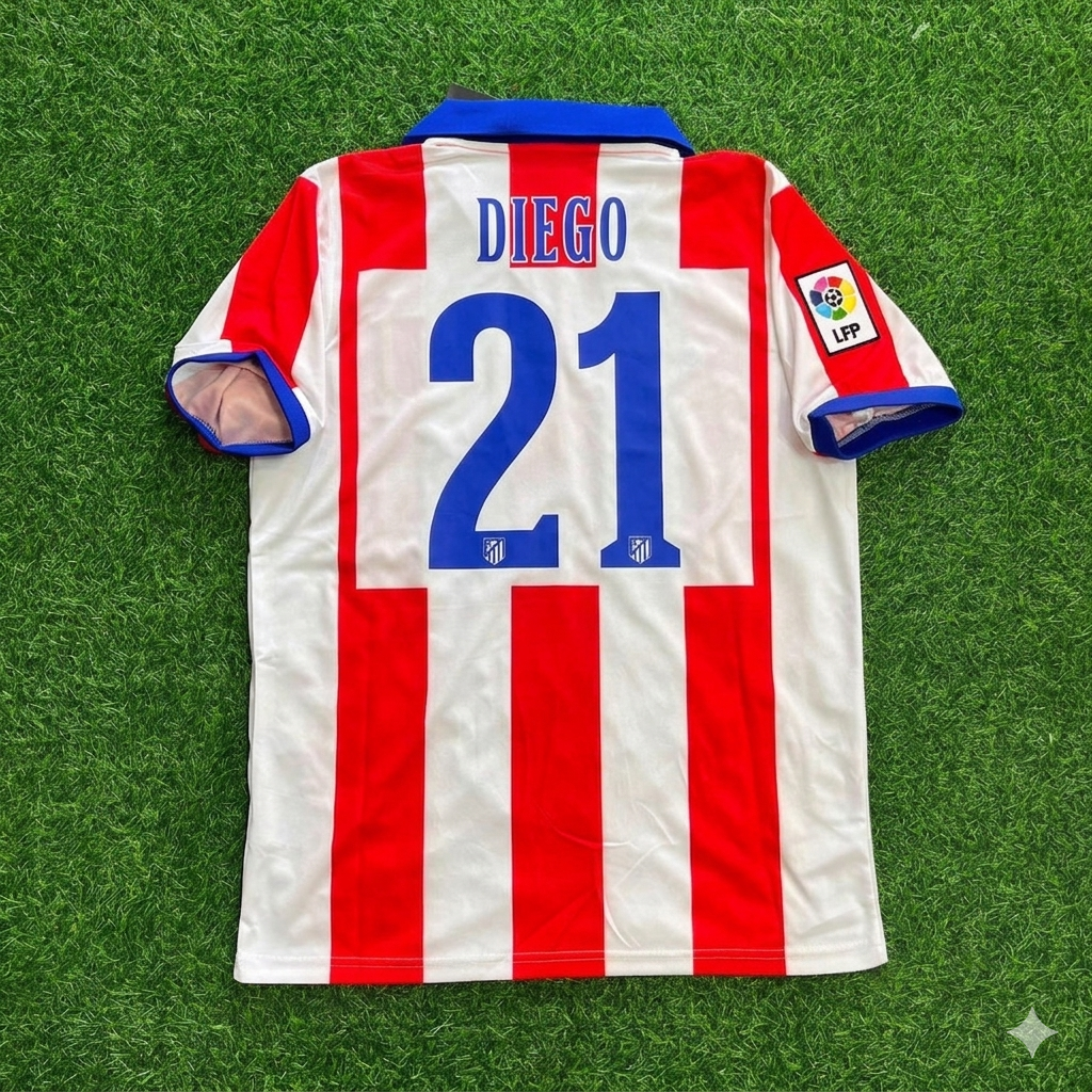 Diego Ribas 21 Atlético Madrid Heim 2014/15 Retro-Trikot Fußballshirt