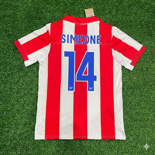 Diego Simeone Atletico de Madrid 2003 Retro Fußballtrikot Trikot Maglia Fußballshirt
