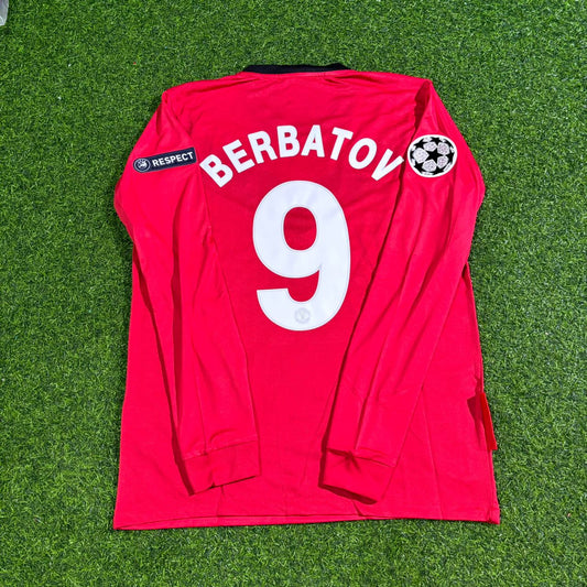 Dimitar Berbatov #9 Manchester United 2009-2010 Retro Langarm-Fußballtrikot
