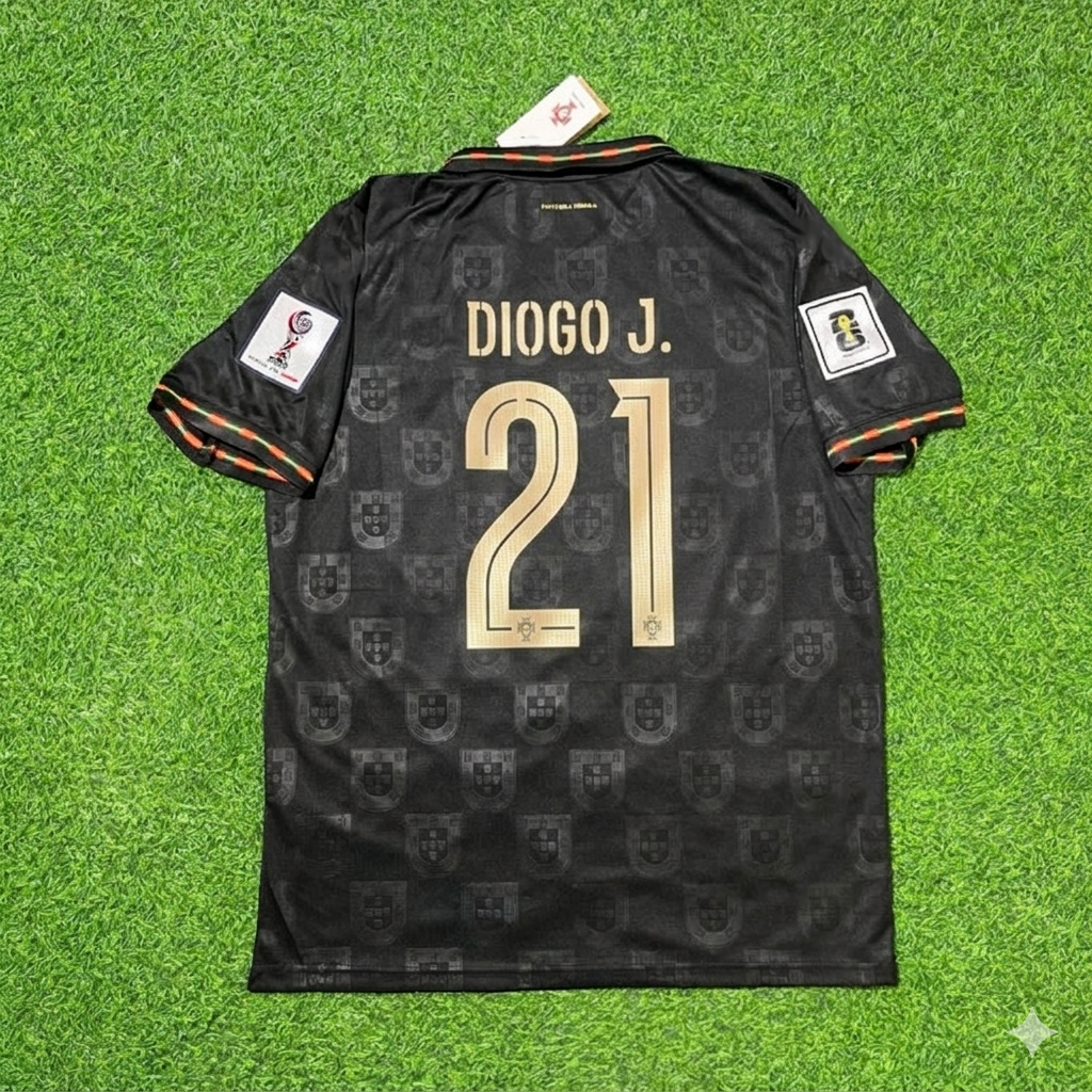 Diogo Jota #21 Portugal 2026 World Cup Black Football Jersey