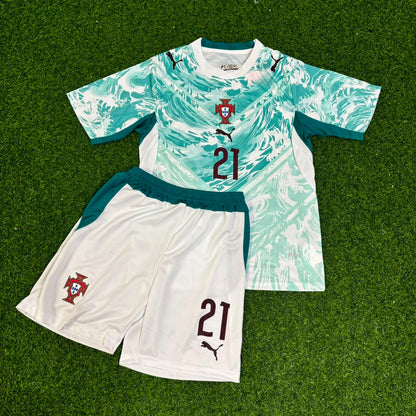 Diogo Jota Portugal 2026 World Cup Kids White Away Football Jersey