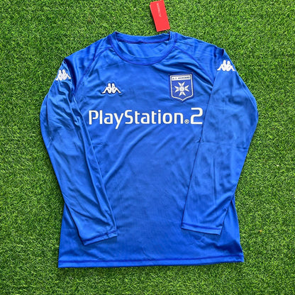Maillot Rétro Enzo Scifo Auxerre Bleu à Manches Longues