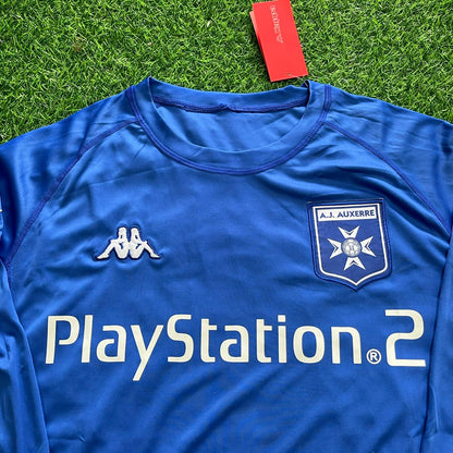 Maillot rétro à manches longues bleu Auxerre de Stéphane Guivarc'h
