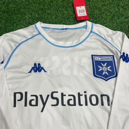 Philippe Mexes Auxerre 2003 White Long Sleeve Retro Jersey Maillot