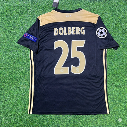 Ajax 2018/19 Champions League Black Retro Football Jersey – Kasper Dolberg