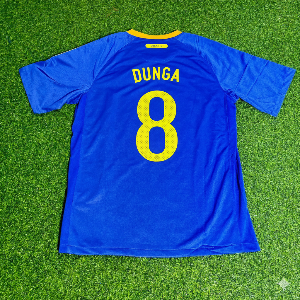 Dunga Brasilien 2010 Weltmeisterschaft Retro Blaues Trikot