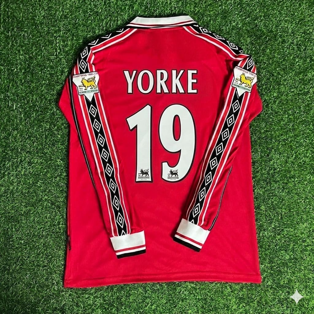 Dwight Yorke 19 - Manchester United 1999 Maillot Manches Longues Rouge