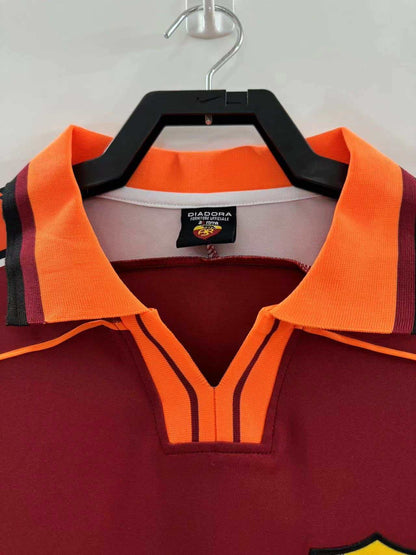 A.S Roma 1998-1999 Season Red Retro Home Football Jersey Trikot Maillot
