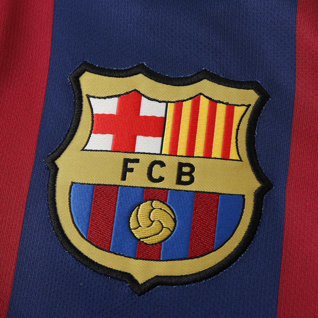 FC Barcelona 2014-2015 Season Home Long Sleeve Retro Football Jersey Trikot Maillot