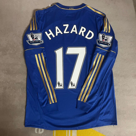Eden Hazard Chelsea 2012-13 Premier League Patch Blue Retro Football Jersey