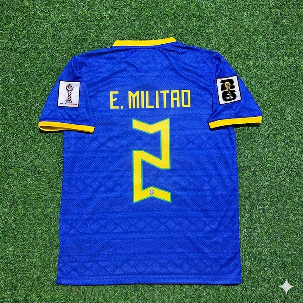 Éder Militão 2 – Brasilien Fußballtrikot Neue Saison Weltmeisterschaft 2026 Blau