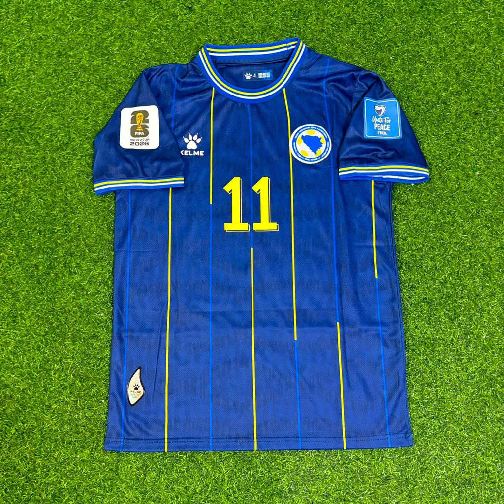 Edin Džeko Bosnia and Herzegovina 2026 World Cup Blue New Football Jersey