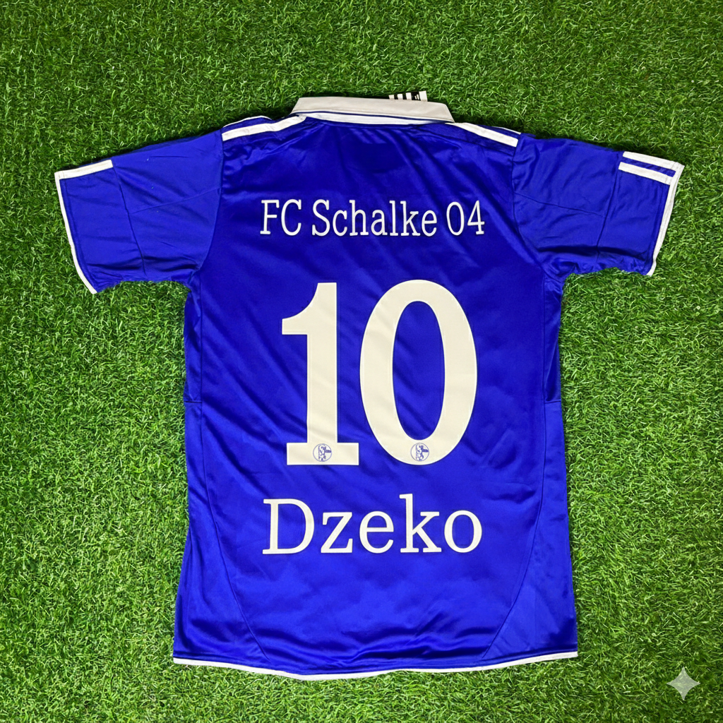 Schalke 04 Edin Dzeko Retro  Football Jersey Trikot Soccer Shirt