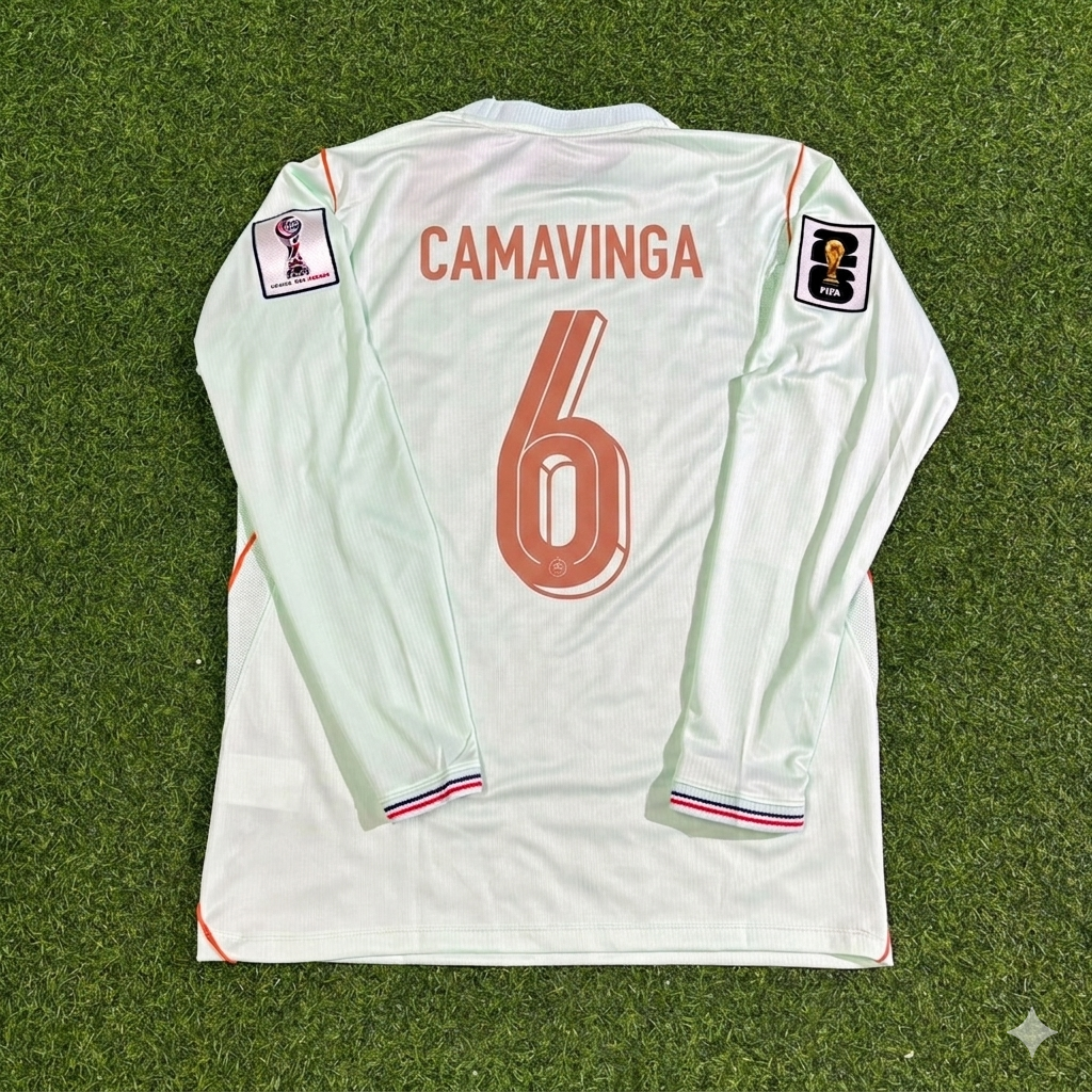Eduardo Camavinga #6 France 2026 World Cup Away Long Sleeve Jersey