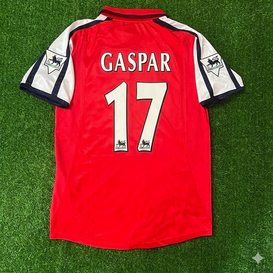 Eduardo César Gaspar n° 17 Arsenal 1999-2002 Maillot Rétro Rouge et Blanc Trikot Maglia Camiseta Maillot de Football