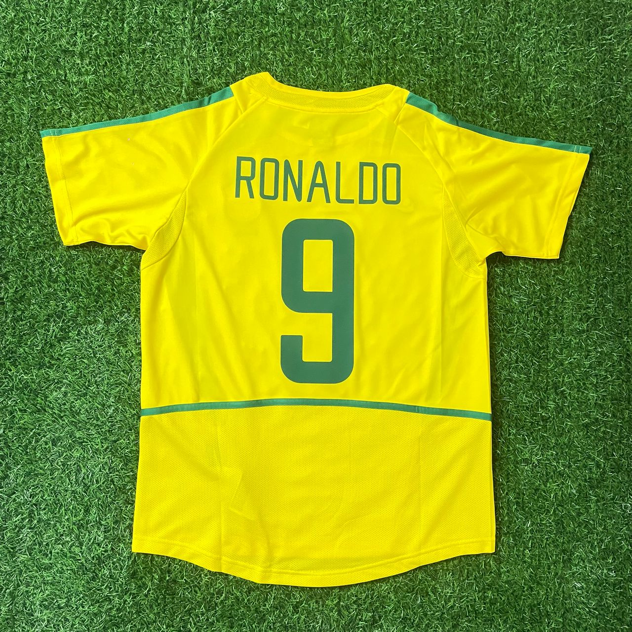 Ronaldo Nazario Brazil 2002 World Cup Yellow Retro Football Jersey
