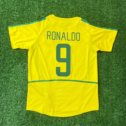 Ronaldo Nazario Brazil 2002 World Cup Yellow Retro Football Jersey