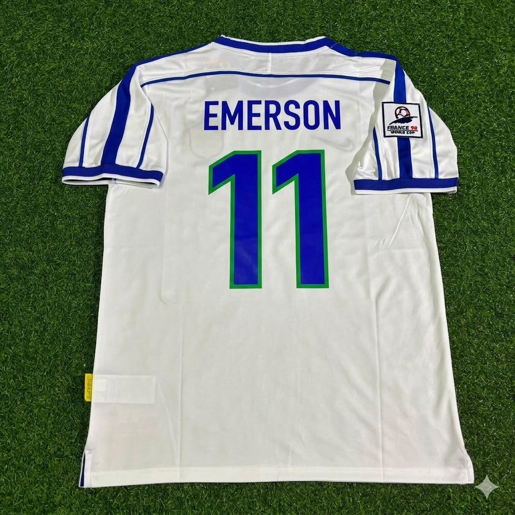 Emerson #11 Brazil 1998 World Cup Retro Football Jersey