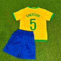 Emerson #5 Brasil Heim Gelb Retro Kinder Fußballtrikot
