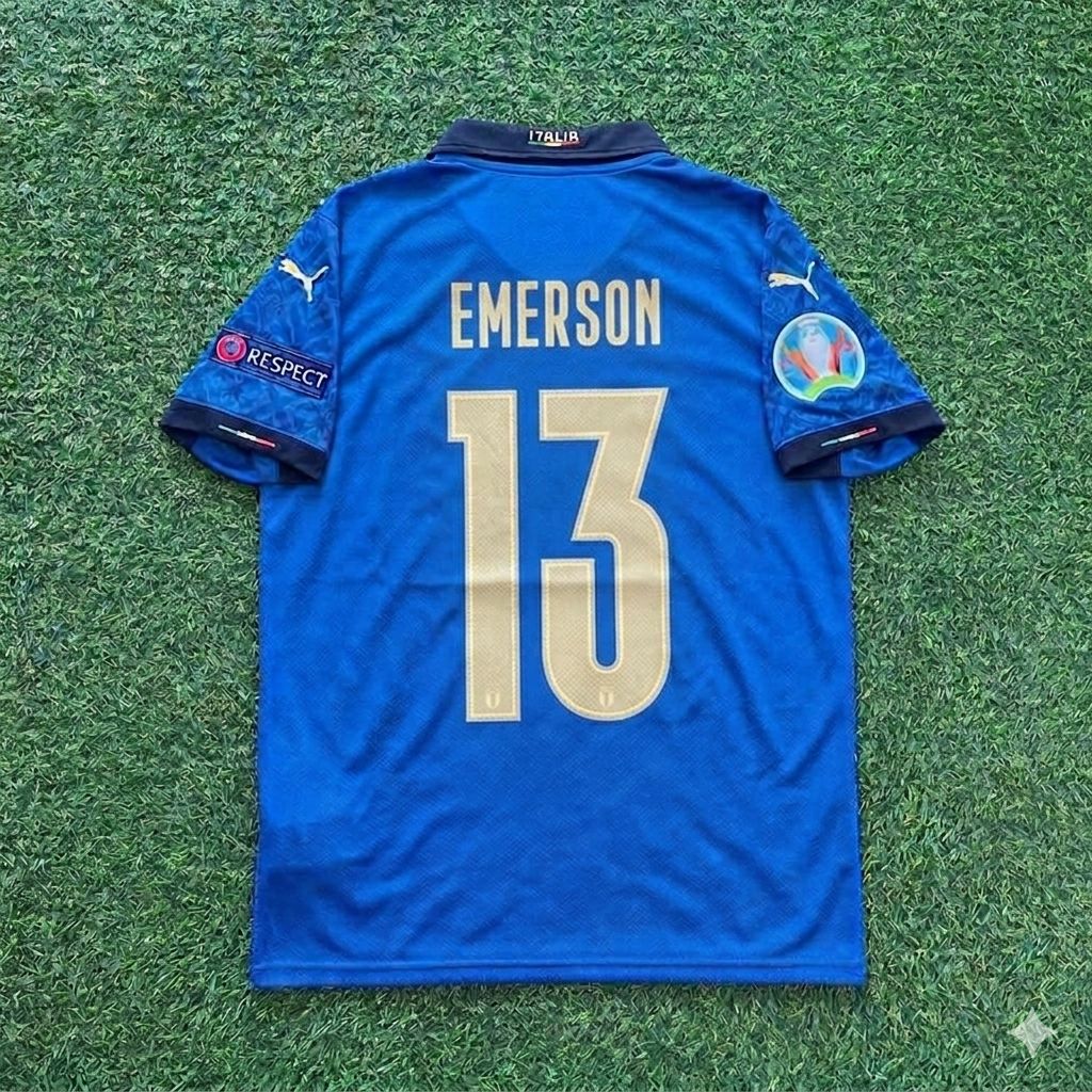 Maillot de football rétro Emerson n° 13 Italie EURO 2020 Finale – | Trikot | Maillot de football