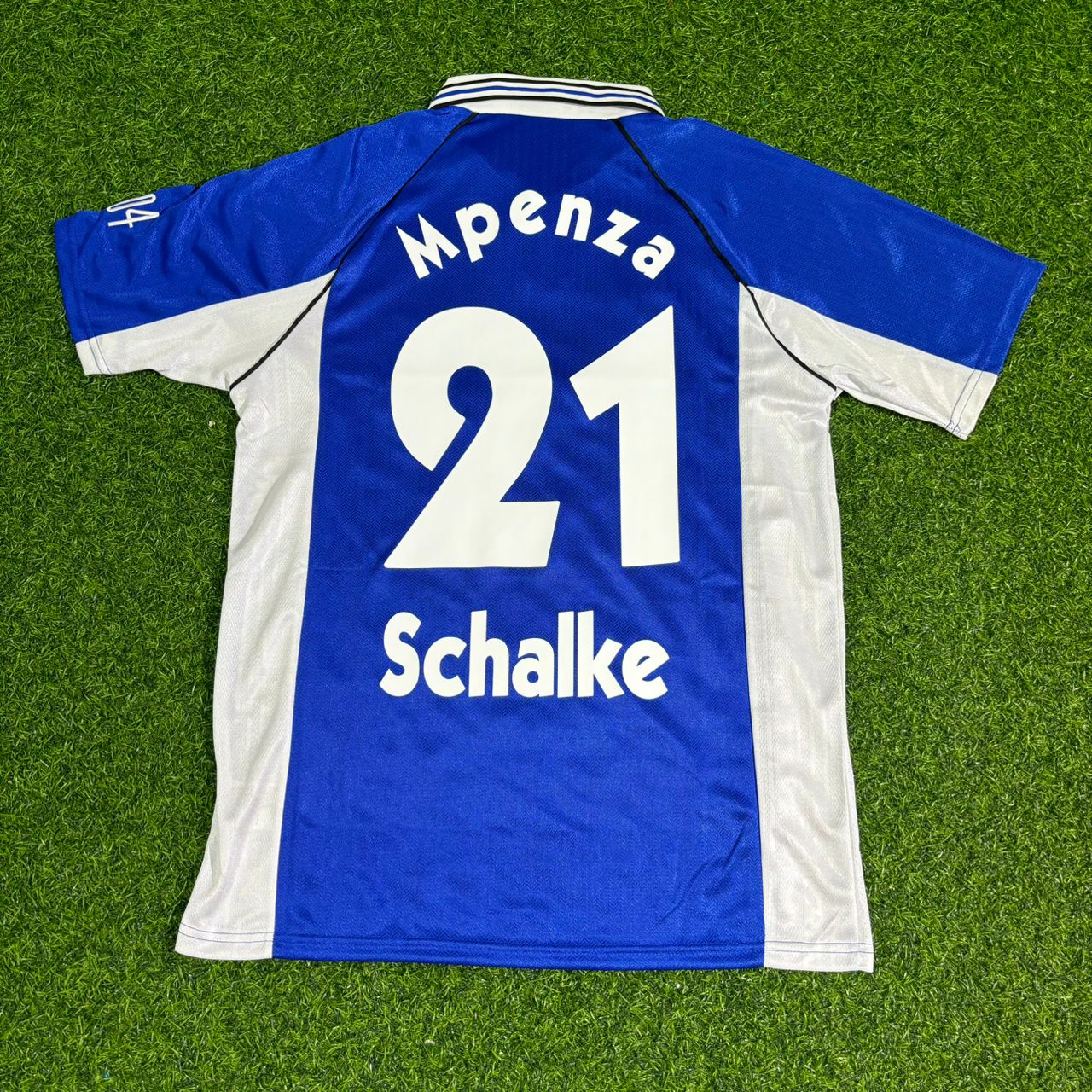 Emile Mpenza FC Schalke 04 1999/2000 Blaues Heimtrikot Retro Fußballtrikot