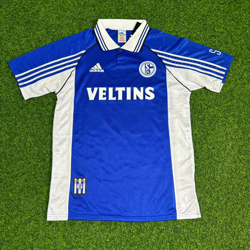 Emile Mpenza FC Schalke 04 1999/2000 Blaues Heimtrikot Retro Fußballtrikot