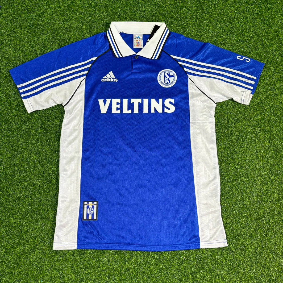 Emile Mpenza FC Schalke 04 1999/2000 Blaues Heimtrikot Retro Fußballtrikot