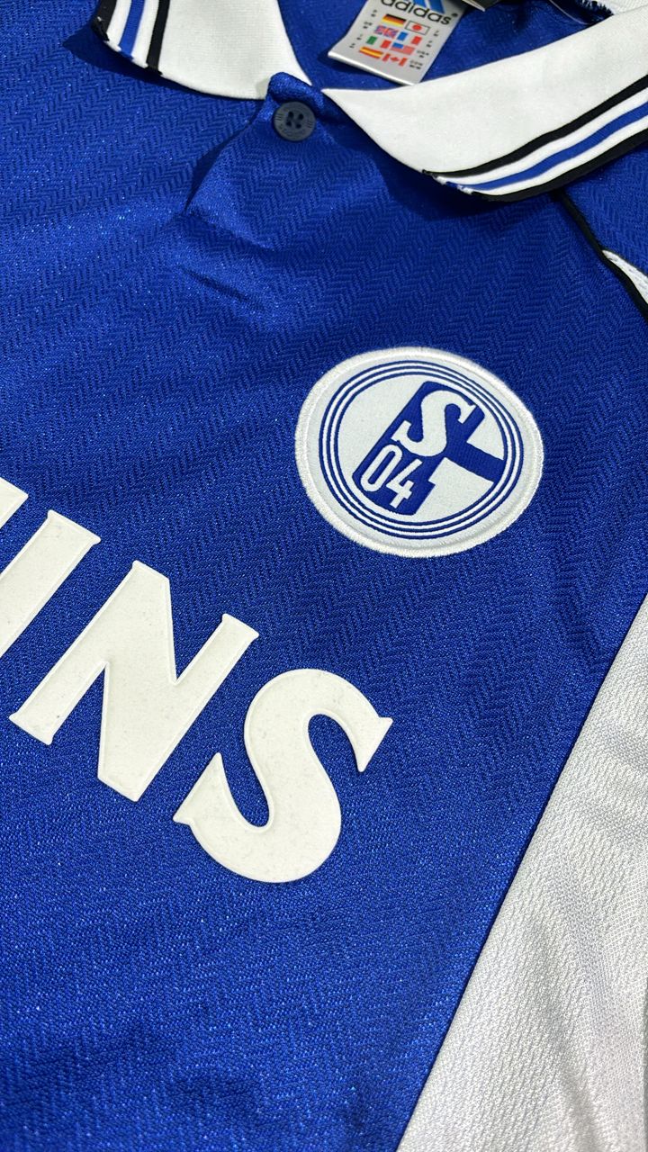 Émile Mpenza Schalke 04 2000 Long Sleeve Retro Football Jersey Kit