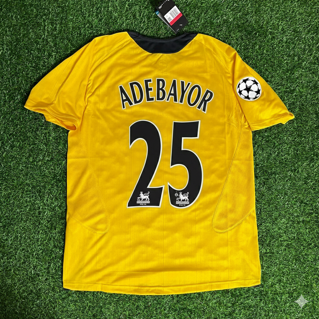 Emmanuel Adebayor 25 - Arsenal 2005/06 Yellow Retro Kit Jersey Trikot Maillot Maglia