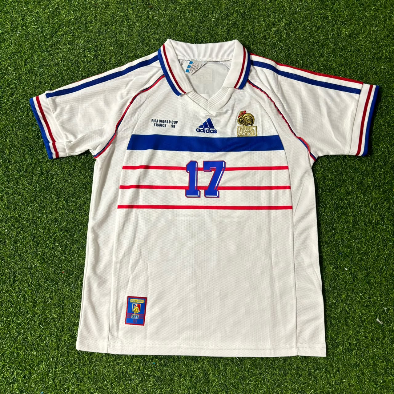 Emmanuel Petit Frankreich 1998 WM Kinder Retro Trikot