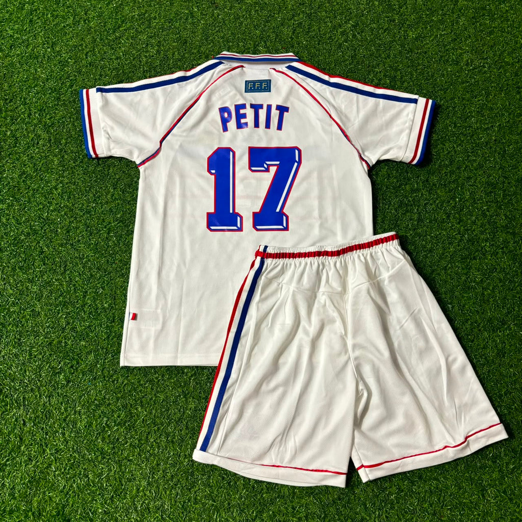 Emmanuel Petit Frankreich 1998 WM Kinder Retro Trikot