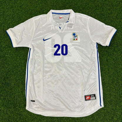 Enrico Chiesa #20 Italien 1998 Weltmeisterschaft Auswärts Weiß Retro Trikot