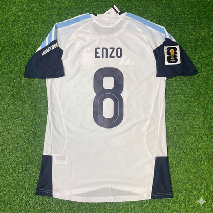 Enzo Fernandez Argentine Coupe du Monde 2026 Maillot de Football Blanc Version Joueur Nouvelle Saison