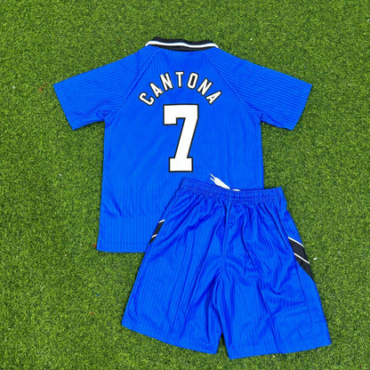 Eric Cantona Manchester United 1996/1997 Blue Kids Retro Football Jersey